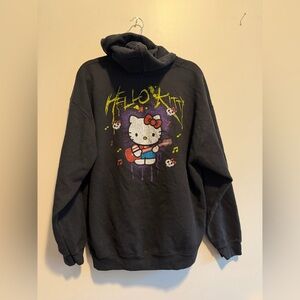 Official Sanrio Rockin Roll Hello Kitty Black Hoodie Unisex XL
